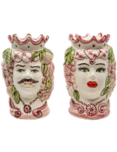 Carica l'immagine nel visualizzatore di Gallery, TESTE DI MORO Coppia uomo donna h 14.5 cm