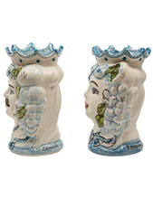 Carica l'immagine nel visualizzatore di Gallery, TESTE DI MORO Coppia uomo donna h 14.5 cm