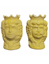 Carica l'immagine nel visualizzatore di Gallery, TESTE DI MORO Coppia Frutta Tipica Siciliana Giallo h.14.5 cm