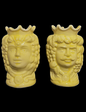 Carica l'immagine nel visualizzatore di Gallery, TESTE DI MORO Coppia Frutta Tipica Siciliana Giallo h.14.5 cm
